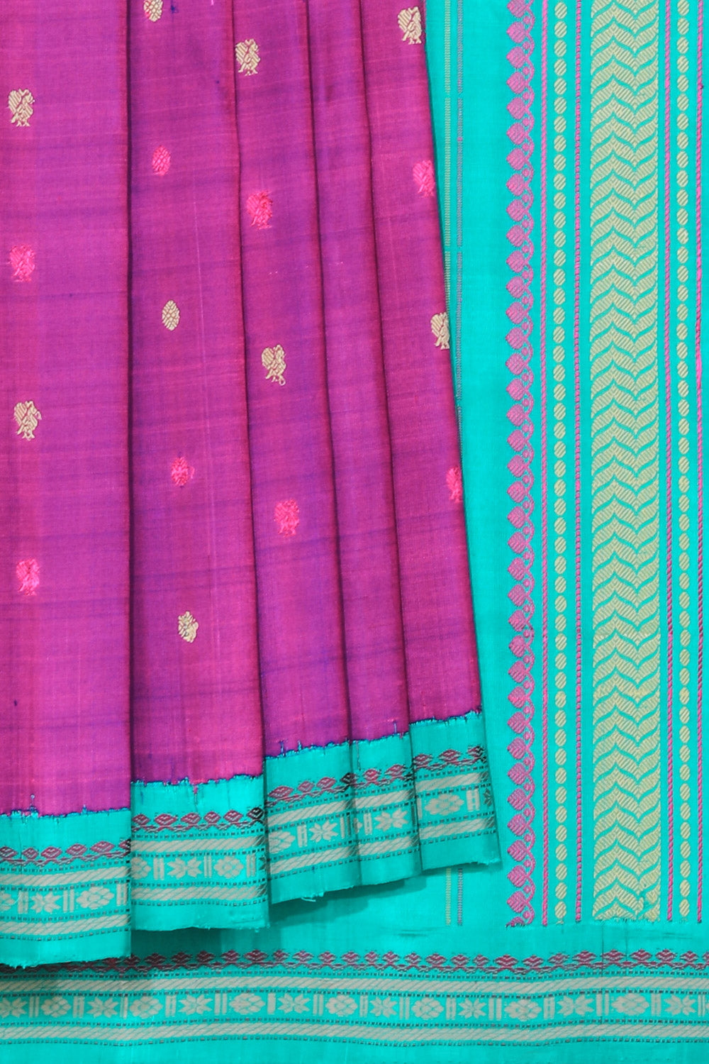 Gadwal Silk Violet Saree