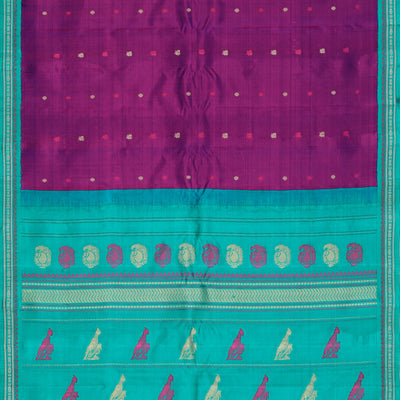Gadwal Silk Violet Saree