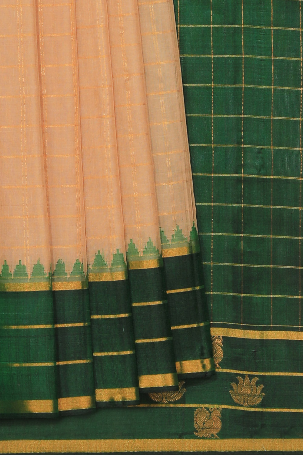 Gadwal Cotton Silk Classy Beige Saree