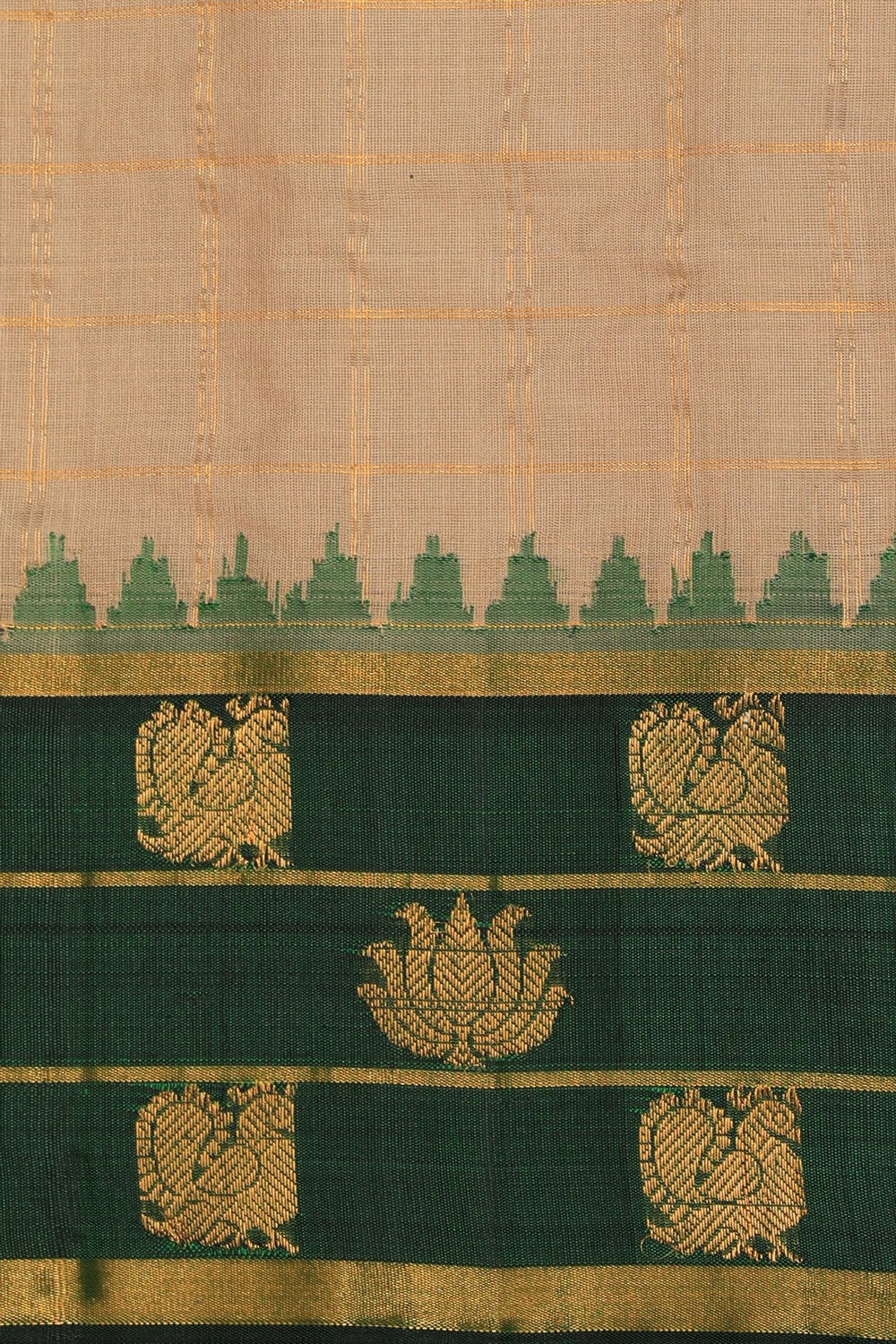 Gadwal Cotton Silk Classy Beige Saree