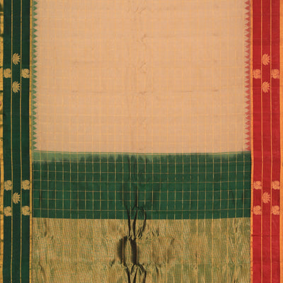 Gadwal Cotton Silk Classy Beige Saree