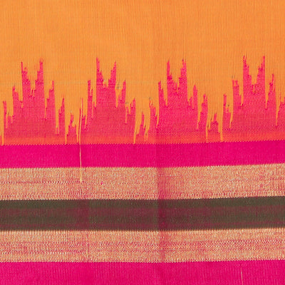Gadwal Cotton Silk Mustard Saree