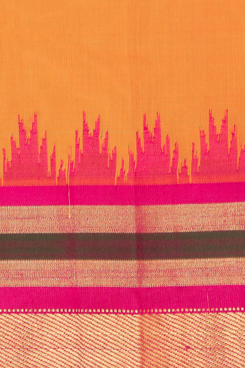 Gadwal Cotton Silk Mustard Saree