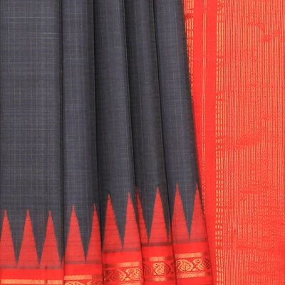 Gadwal Cotton Silk Grey Saree