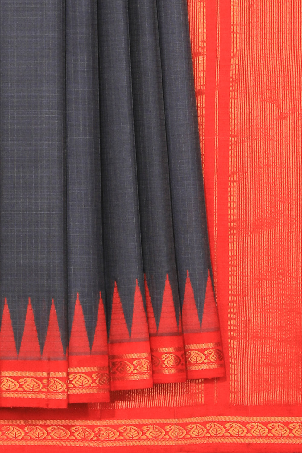 Gadwal Cotton Silk Grey Saree