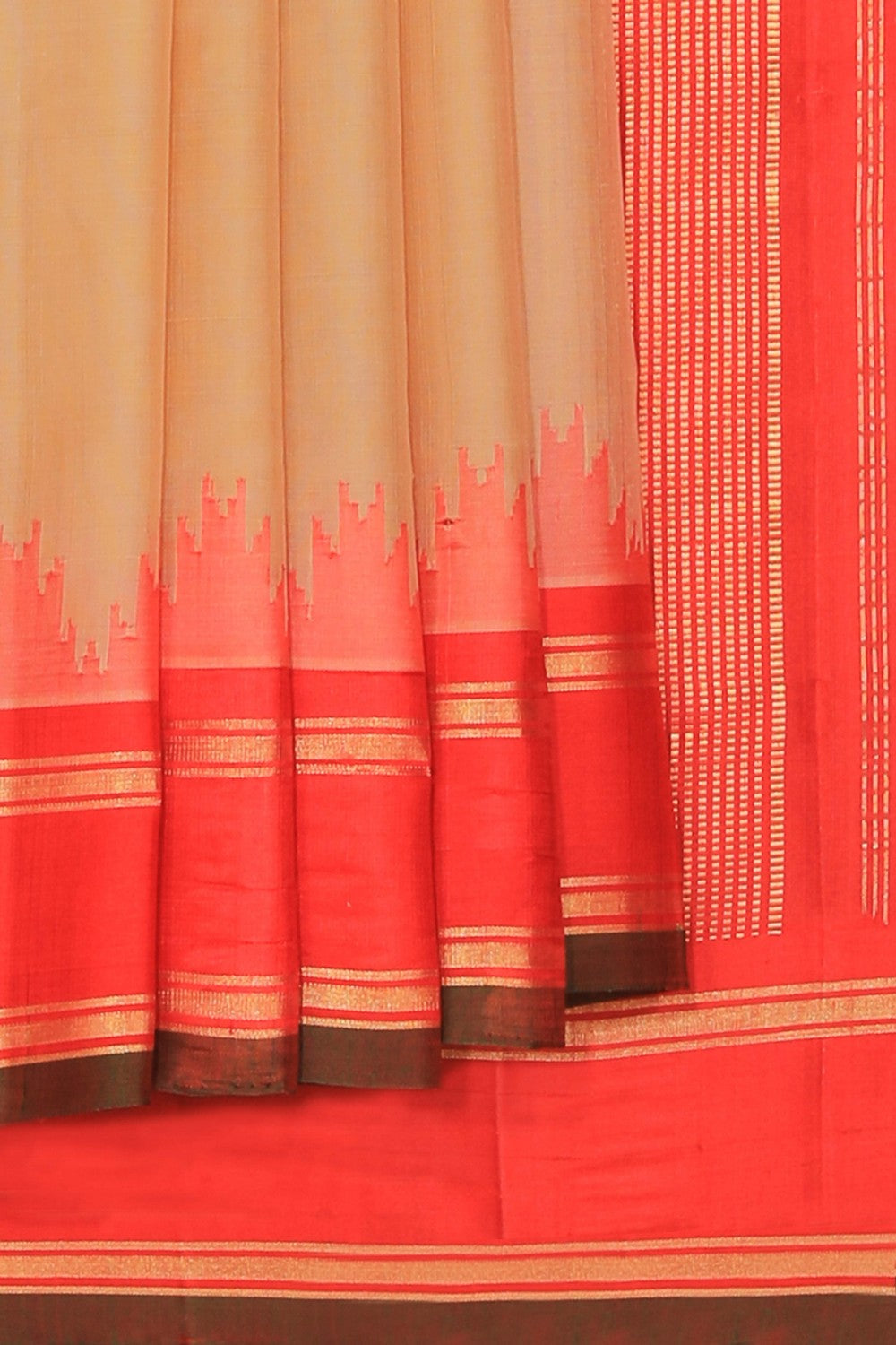 Gadwal Cotton Silk Classy Beige Saree