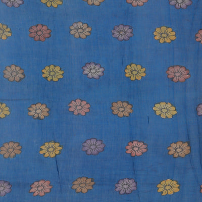 Kalamkari Hand-Painted Orange Saree