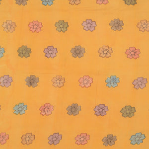 Kalamkari Hand-Painted Grey Saree