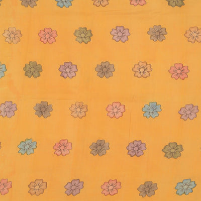 Kalamkari Hand-Painted Grey Saree