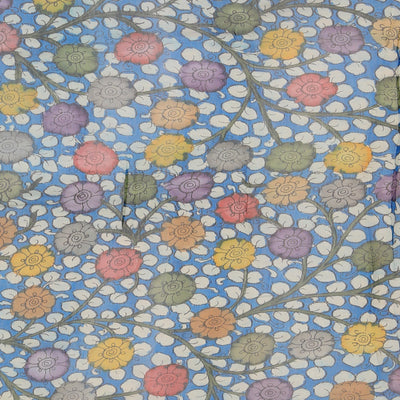 Kalamkari Hand-Painted Brown Saree
