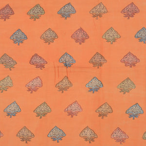 Kalamkari Hand-Painted Blue Saree