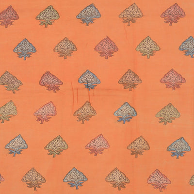 Kalamkari Hand-Painted Blue Saree