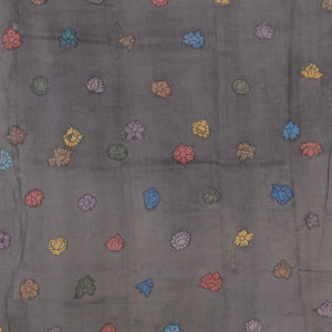 Kalamkari Hand-Painted Grey Saree