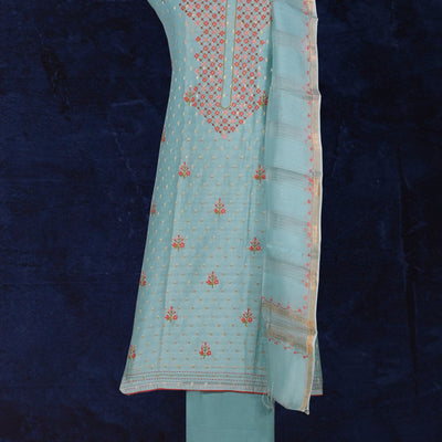 Cotton Silk Unstitched Suit With Dupatta (3 Pcs Set)