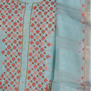 Cotton Silk Unstitched Suit With Dupatta (3 Pcs Set)