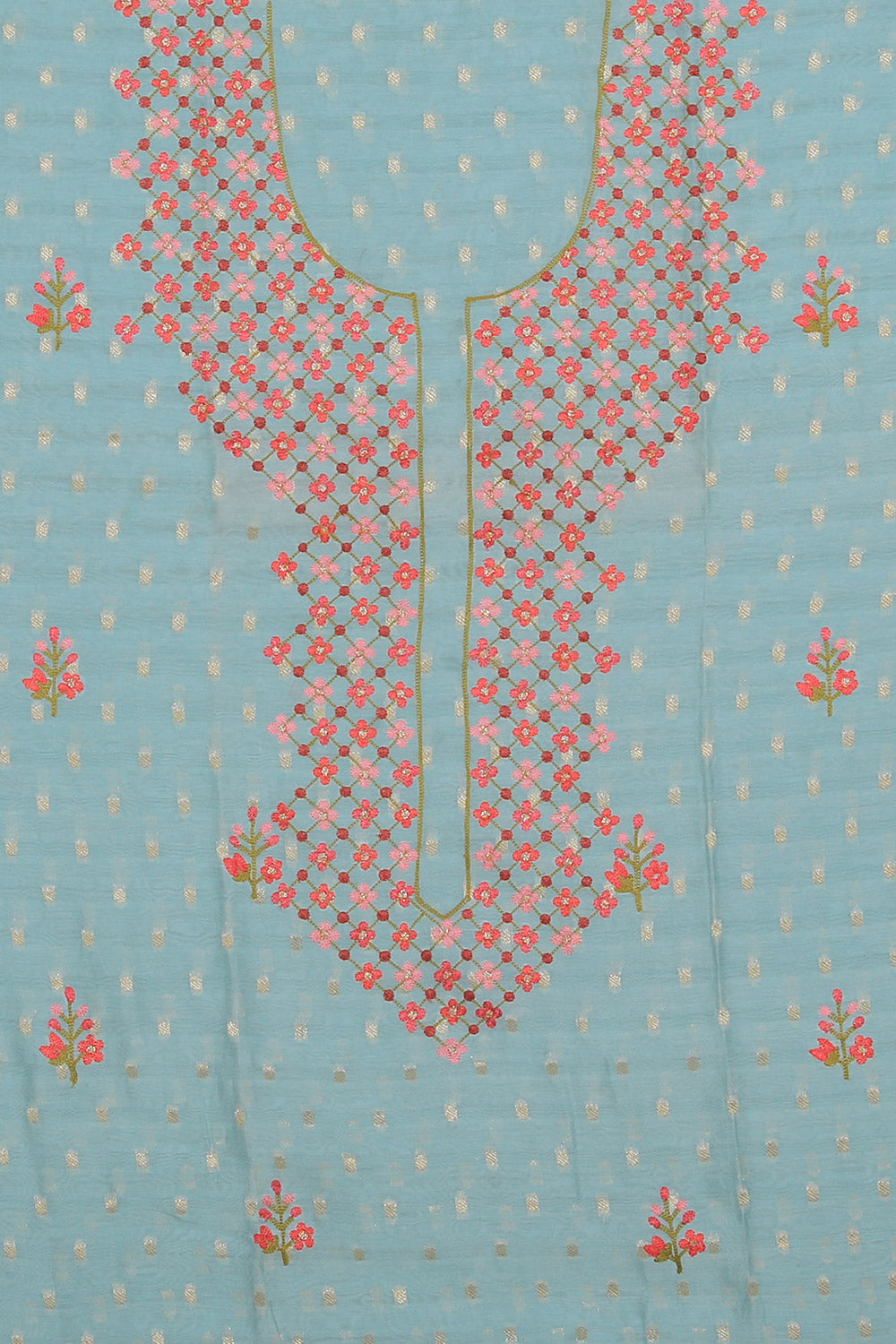 Cotton Silk Unstitched Suit With Dupatta (3 Pcs Set)