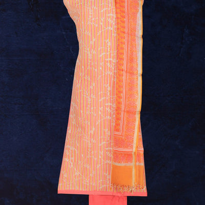 Cotton Silk Unstitched Suit With Dupatta (3 Pcs Set)