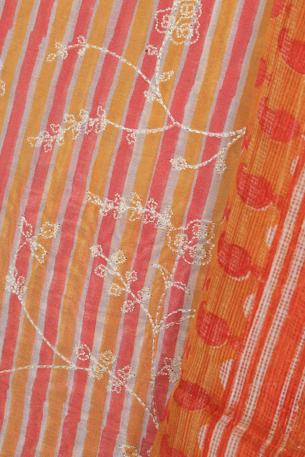 Cotton Silk Unstitched Suit With Dupatta (3 Pcs Set)