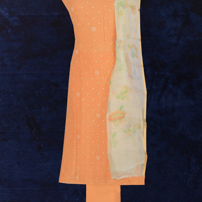 Cotton Silk Unstitched Suit With Dupatta (3 Pcs Set)