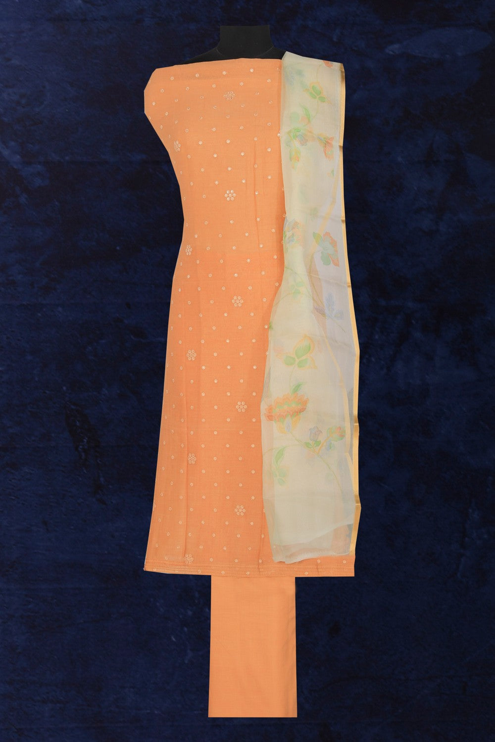 Cotton Silk Unstitched Suit With Dupatta (3 Pcs Set)