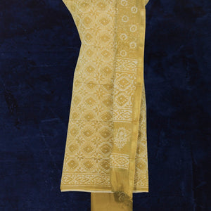 Cotton Silk Unstitched Suit With Dupatta (3 Pcs Set)