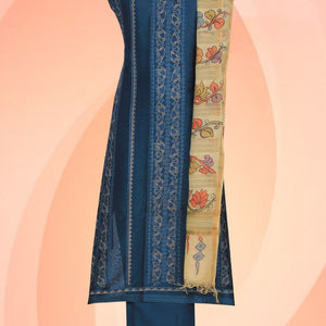 Cotton Silk Unstitched Suit With Dupatta (3 Pcs Set)