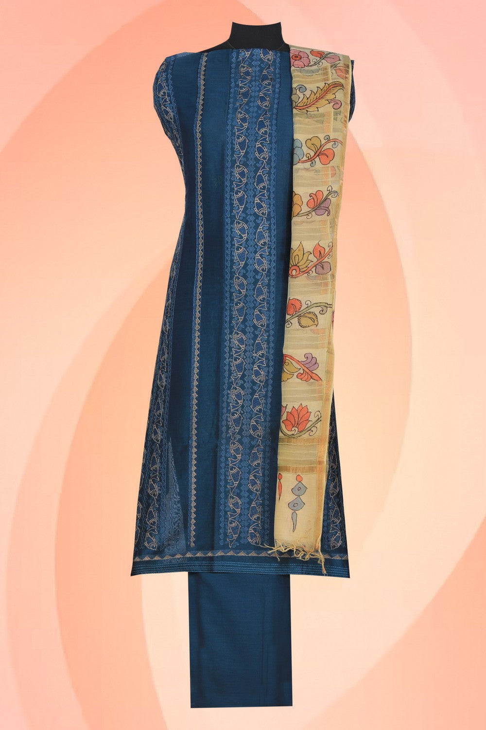 Cotton Silk Unstitched Suit With Dupatta (3 Pcs Set)