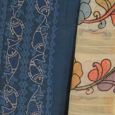 Cotton Silk Unstitched Suit With Dupatta (3 Pcs Set)