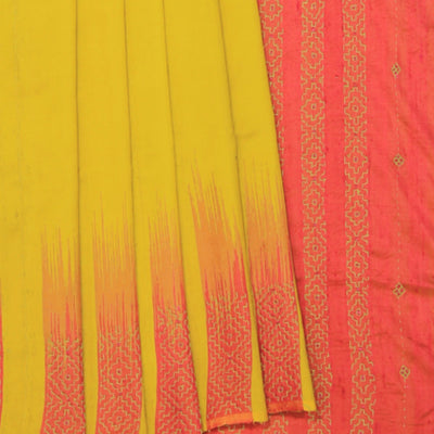 Dupion Silk Kantha Stitch Saree