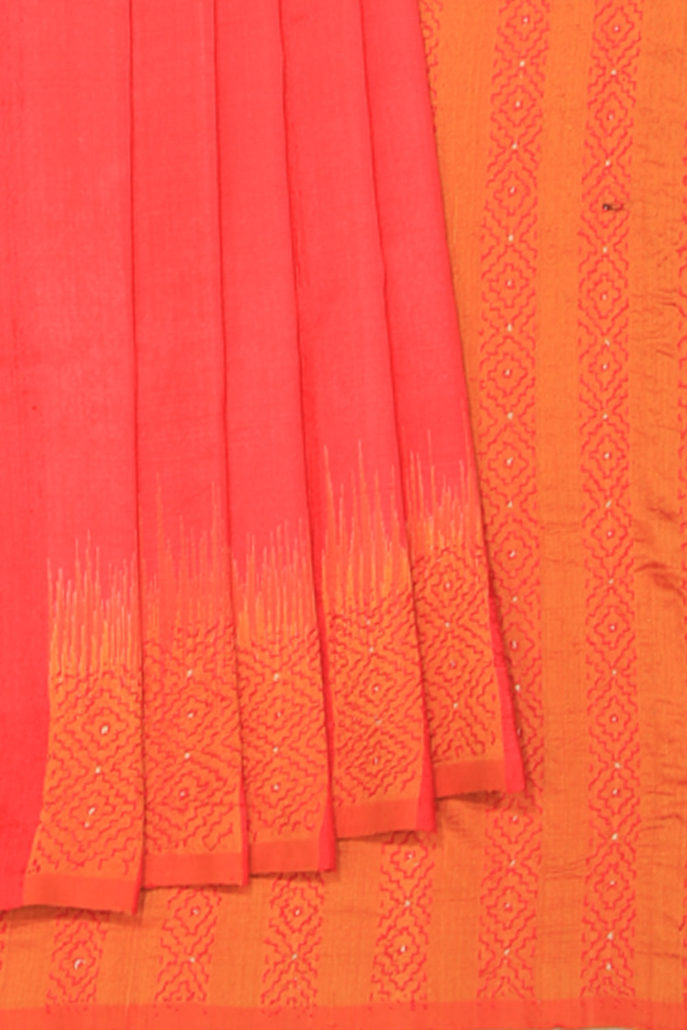 Dupion Silk Kantha Stitch Saree