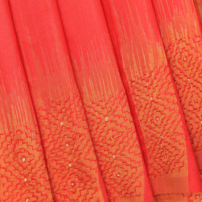 Dupion Silk Kantha Stitch Saree