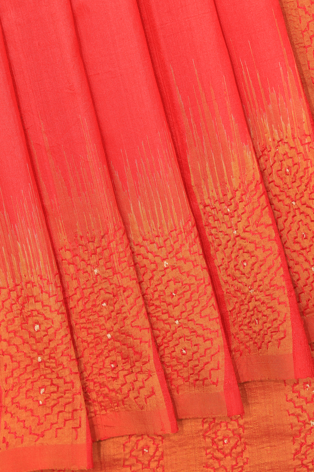 Dupion Silk Kantha Stitch Saree