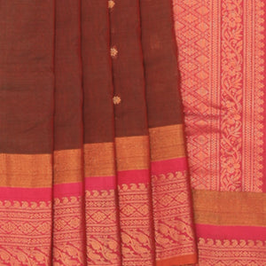 Gadwal Cotton Silk Leaf Green Saree