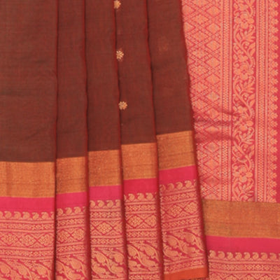 Gadwal Cotton Silk Leaf Green Saree