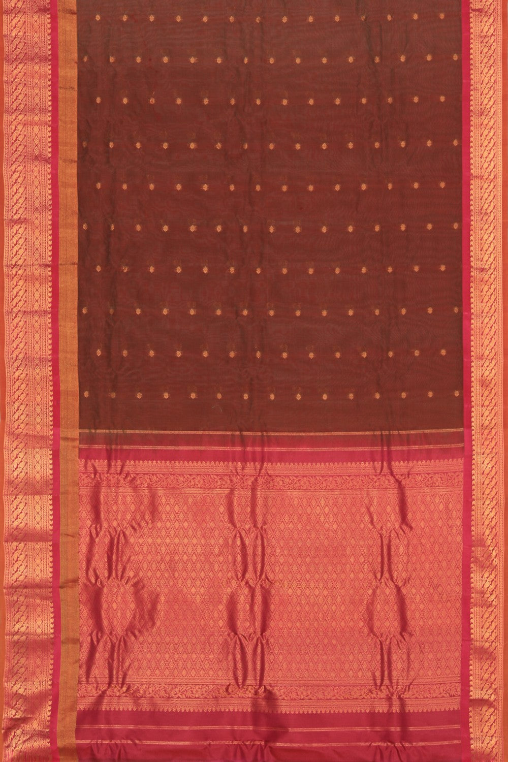 Gadwal Cotton Silk Leaf Green Saree