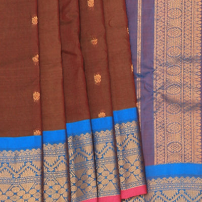 Gadwal Cotton Silk Leaf Green Saree