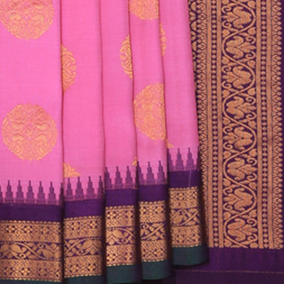 Gadwal Silk Lotus Pink Saree