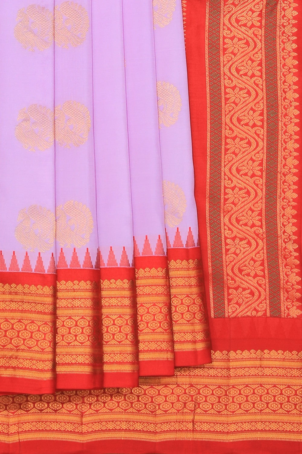 Gadwal Silk Lavender Purple Saree