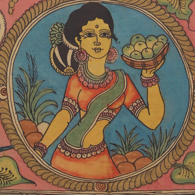 Kalamkari Hand-Painted Crepe Silk Saree