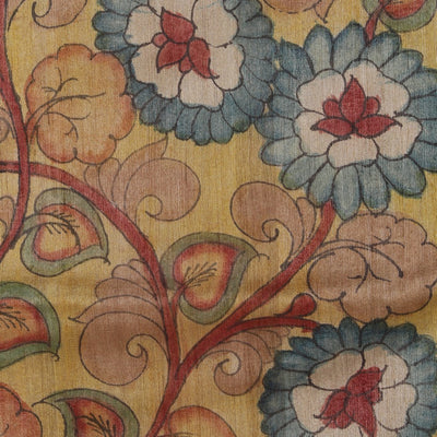 Kalamkari Hand-Painted Tussar Silk Saree