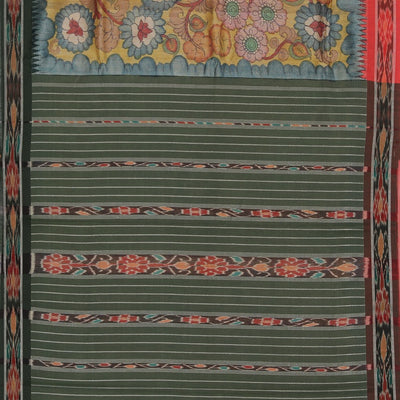 Kalamkari Hand-Painted Tussar Silk Saree
