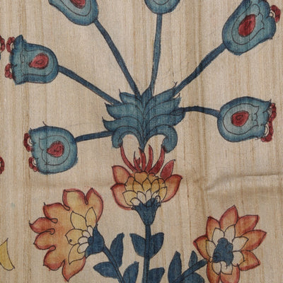Kalamkari Hand-Painted Tussar Silk Saree