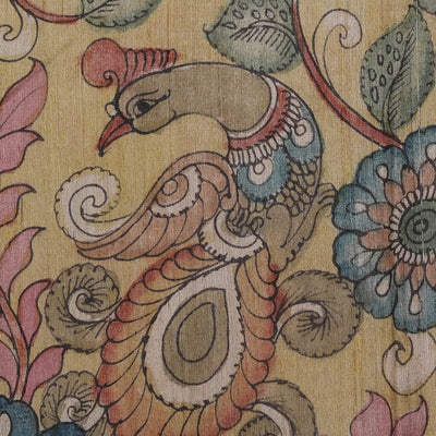 Kalamkari Hand-Painted Tussar Silk Saree
