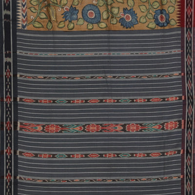 Kalamkari Hand-Painted Tussar Silk Saree