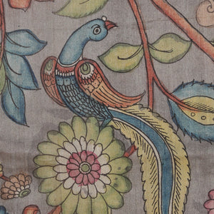 Kalamkari Hand-Painted Tussar Silk Saree
