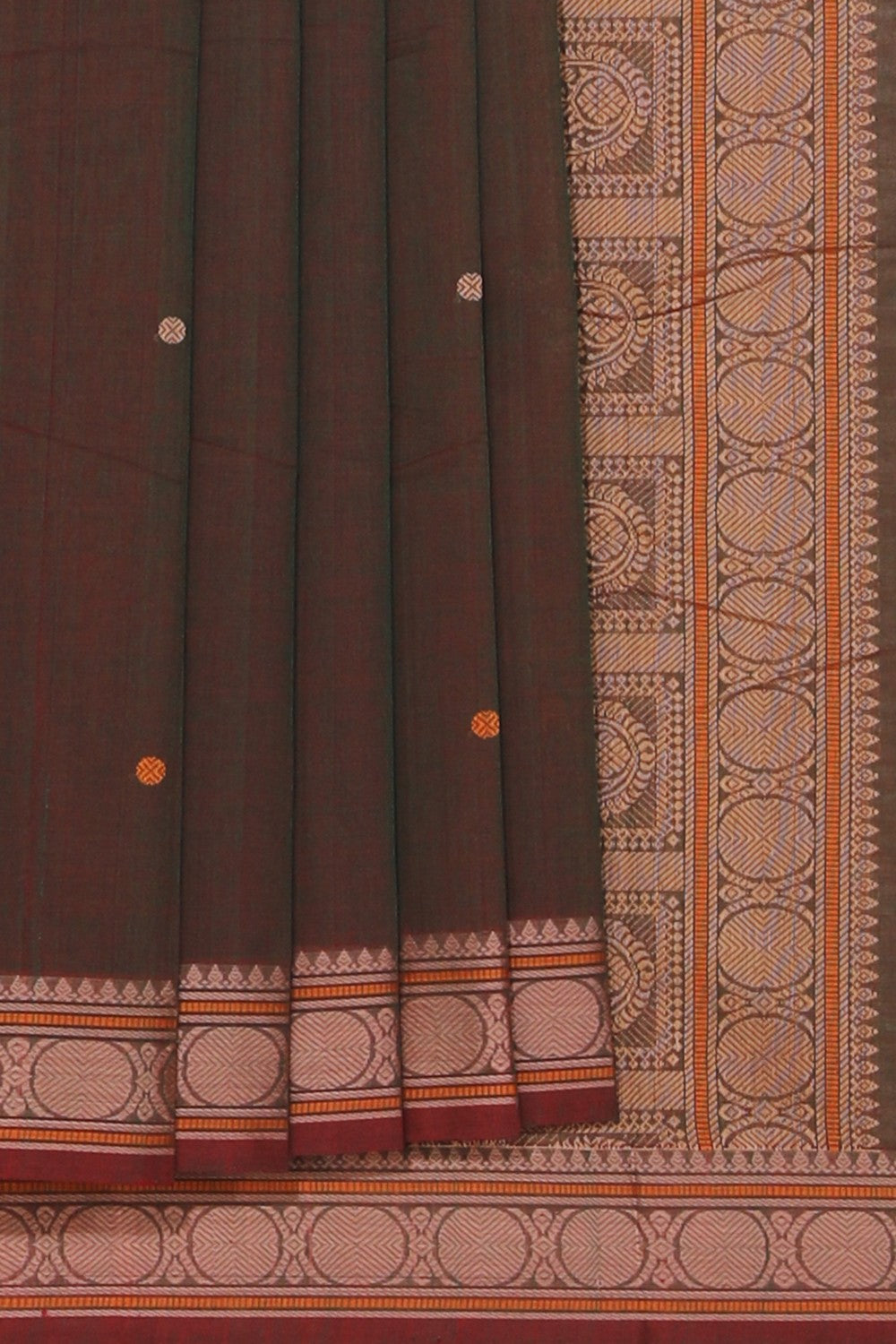 Kanchi Cotton Green Saree