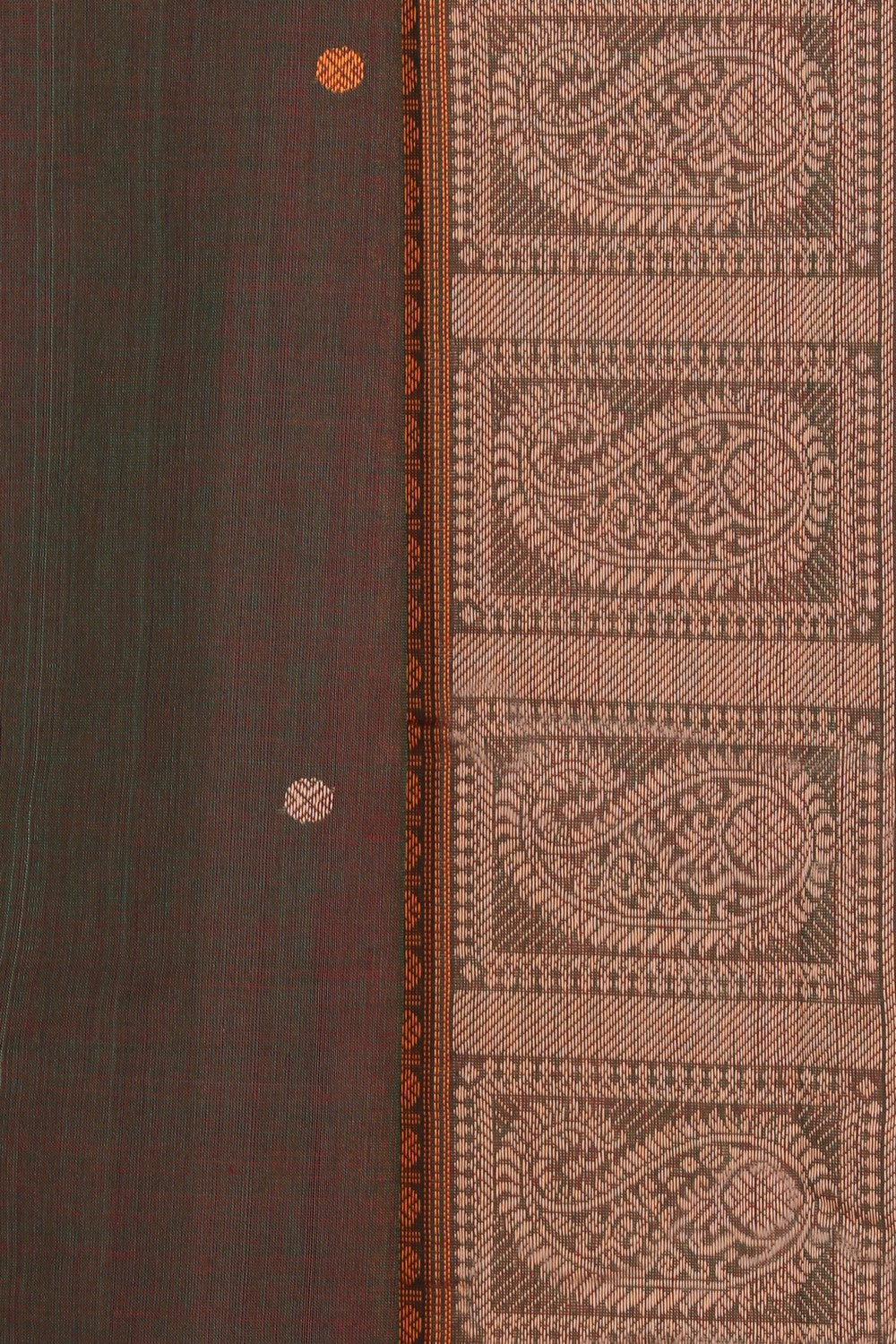 Kanchi Cotton Green Saree