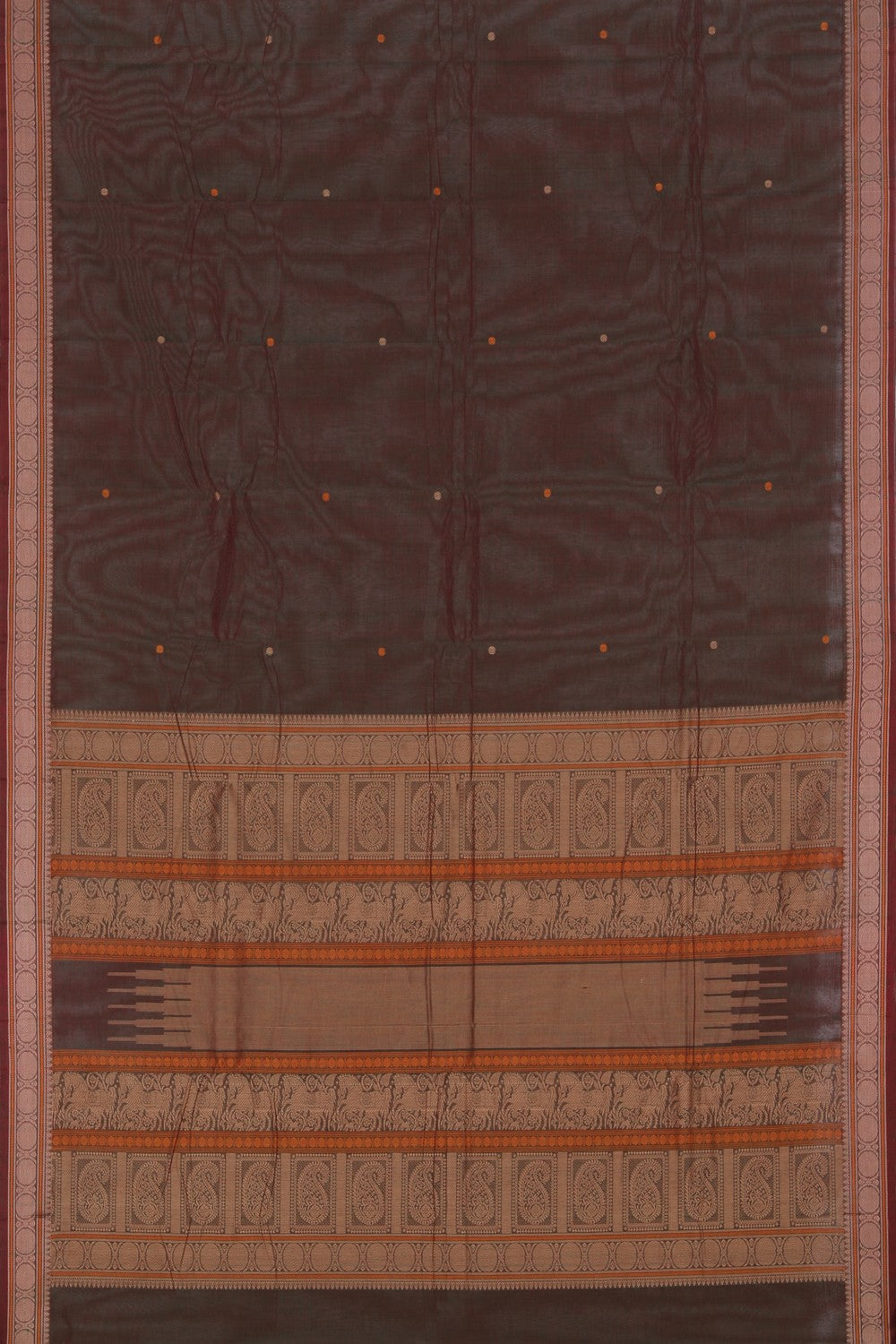Kanchi Cotton Green Saree