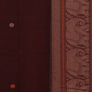 Kanchi Cotton Maroon Saree