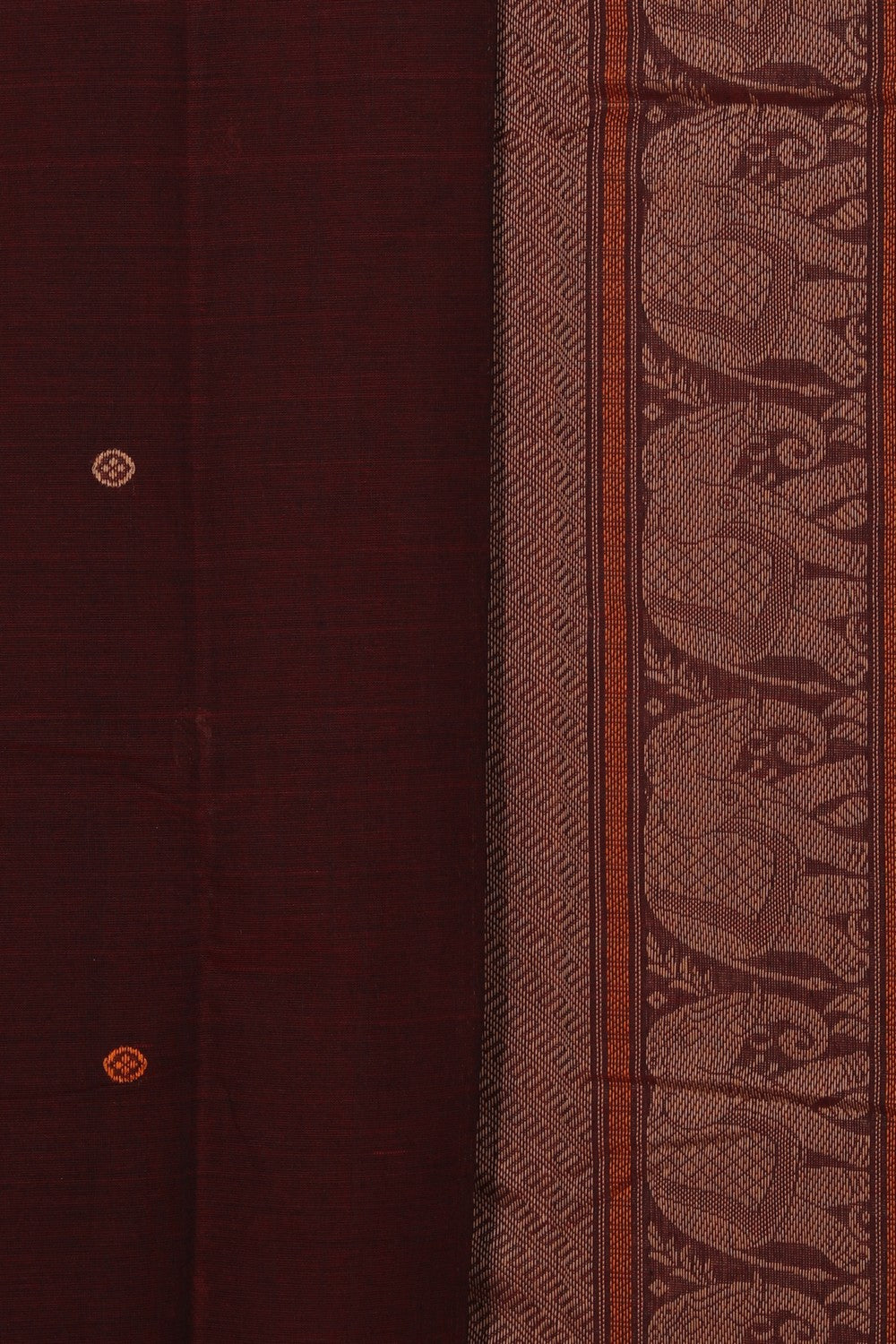 Kanchi Cotton Maroon Saree